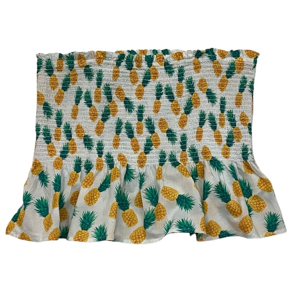 J Crew Strapless or Shoulder tie Pineapple Print Top, XL - Picture 7 of 11